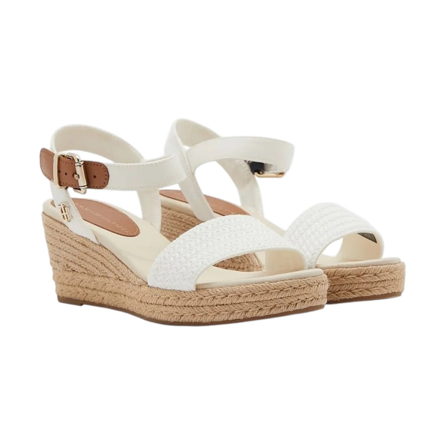 Women's Textured Espadrille Sandals,White/Brown