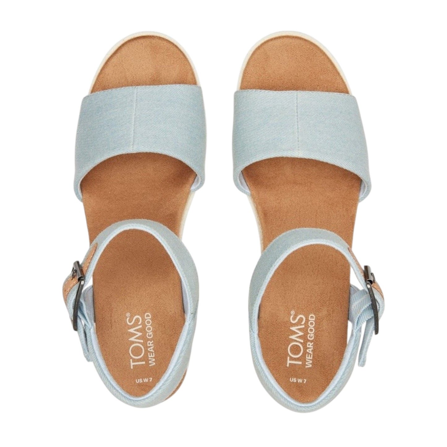 Women's Plain Denim Sandals,Light Blue