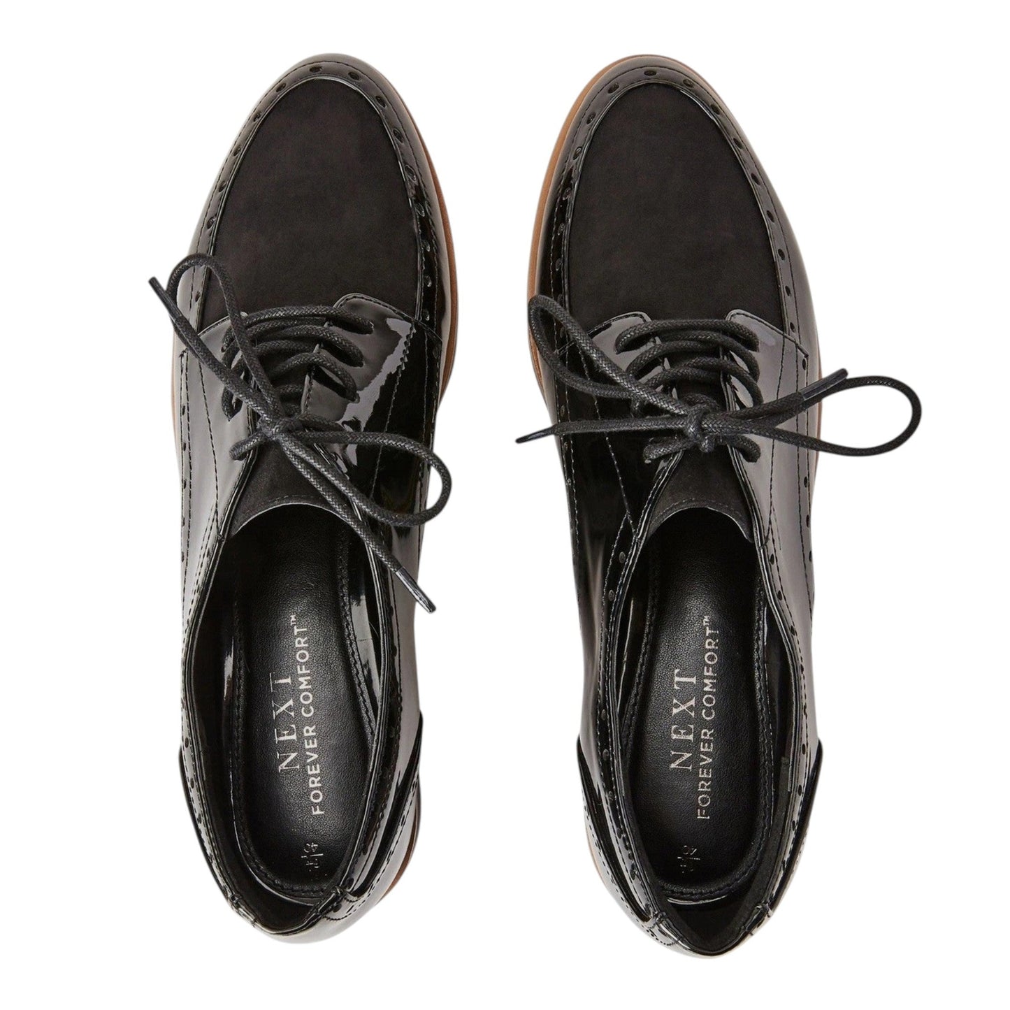 Women's Plain Brogue Shoes,Black
