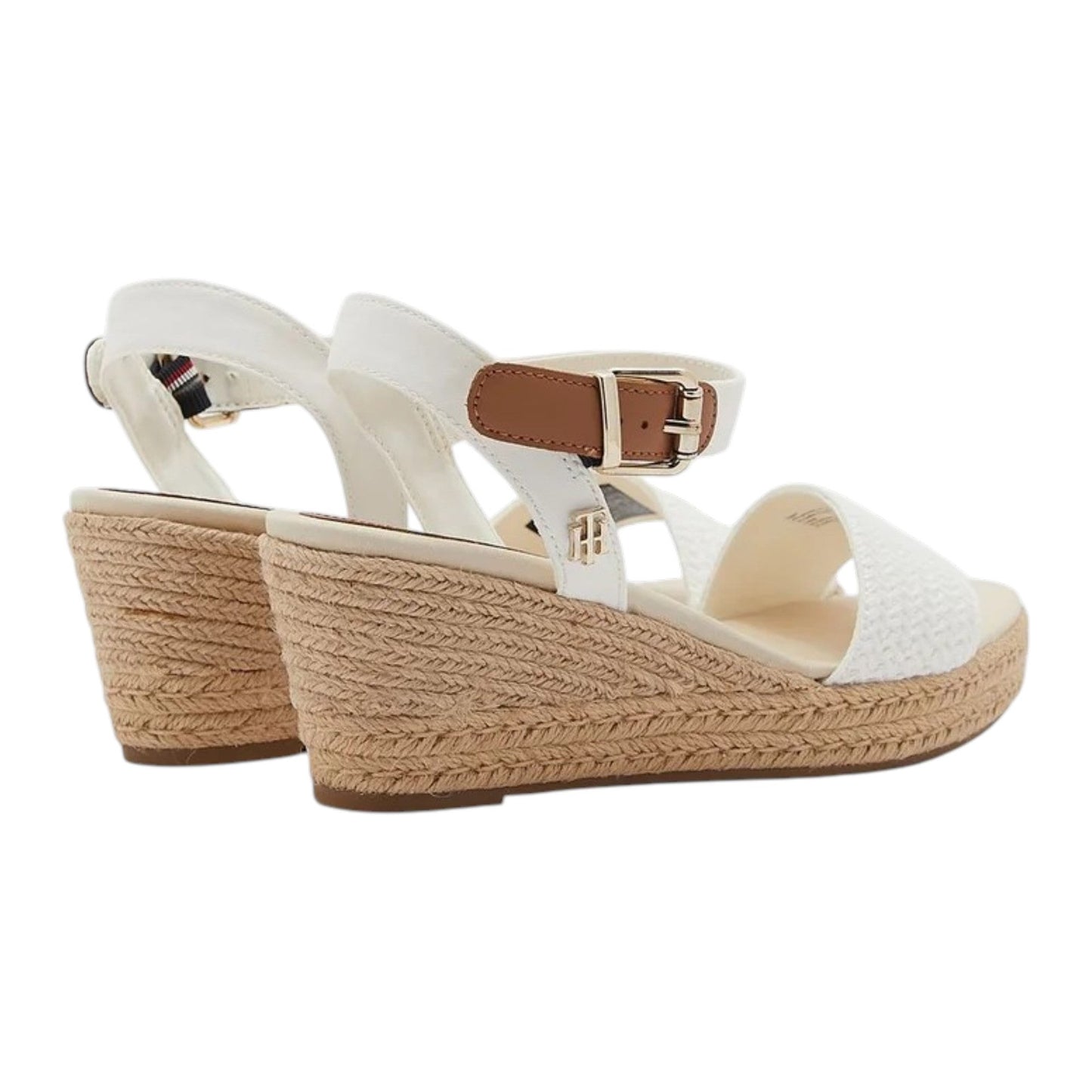 Women's Textured Espadrille Sandals,White/Brown