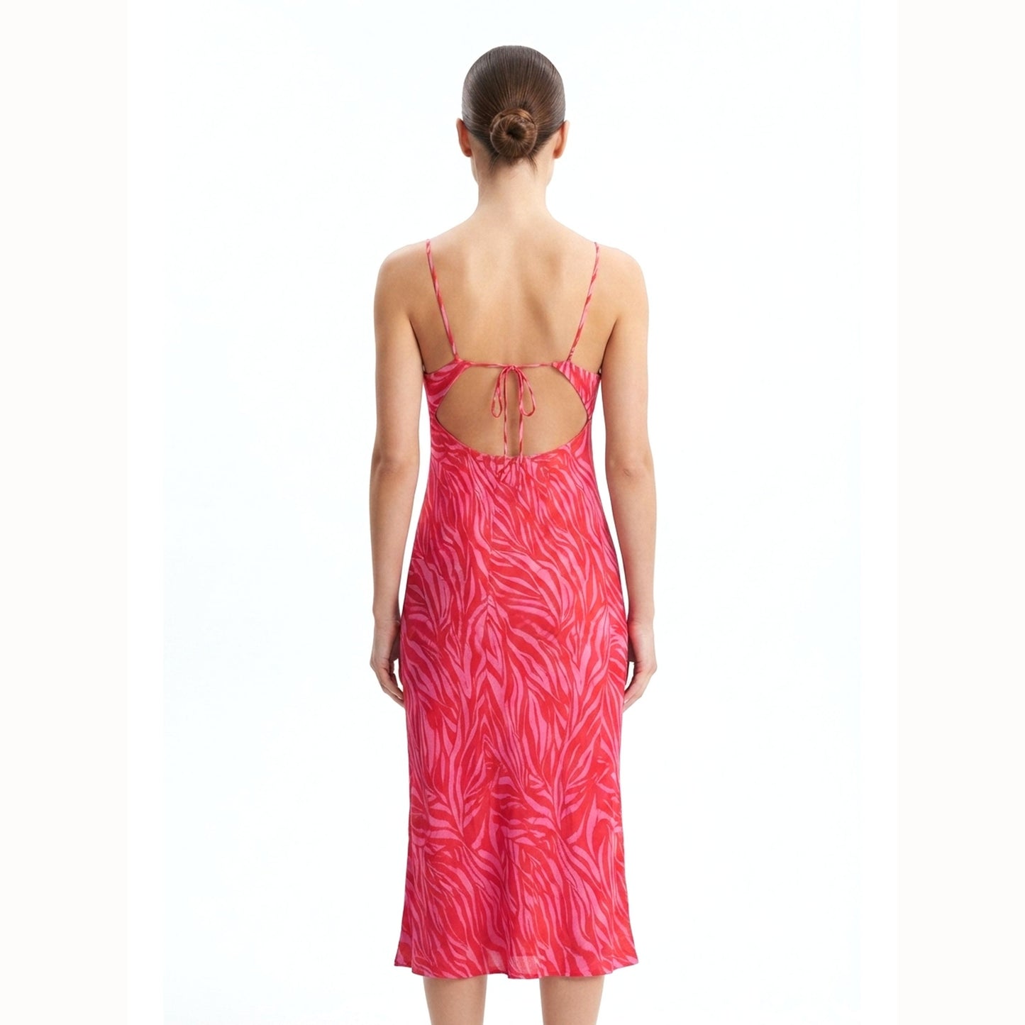 Women's Printed Dress,Pink/Red