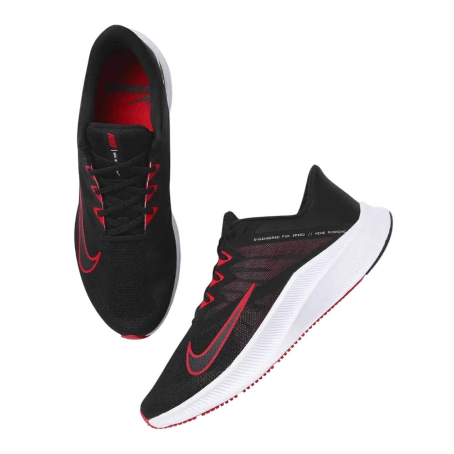 Quest 3 Men's Logo Patched Shoes,Black/Red