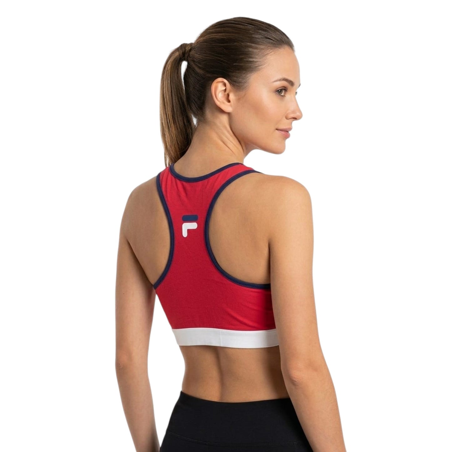 Women's Colorblocked Crop Sport Top,Red