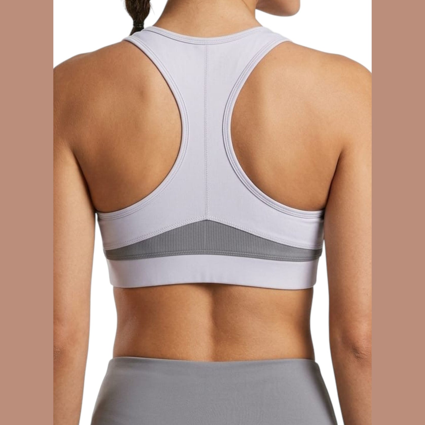 Women's Colorblocked Sport Bra,Dusty Purple