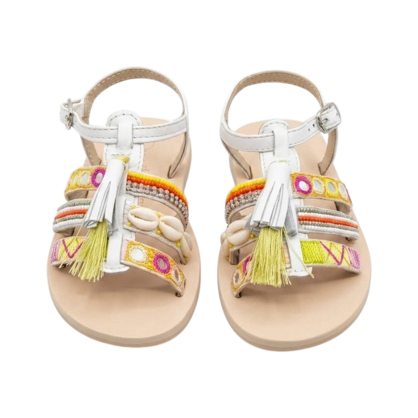 Kids Girl's Ribbed Sandals,White