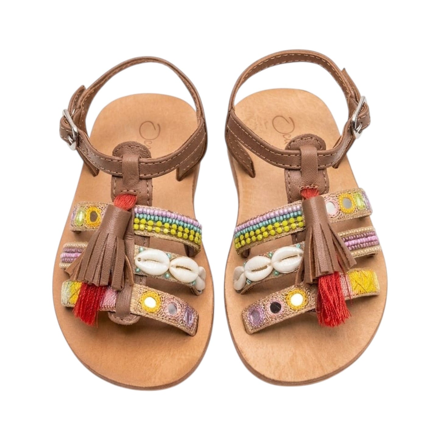 Kids Girl's Ribbed Sandals,Multi