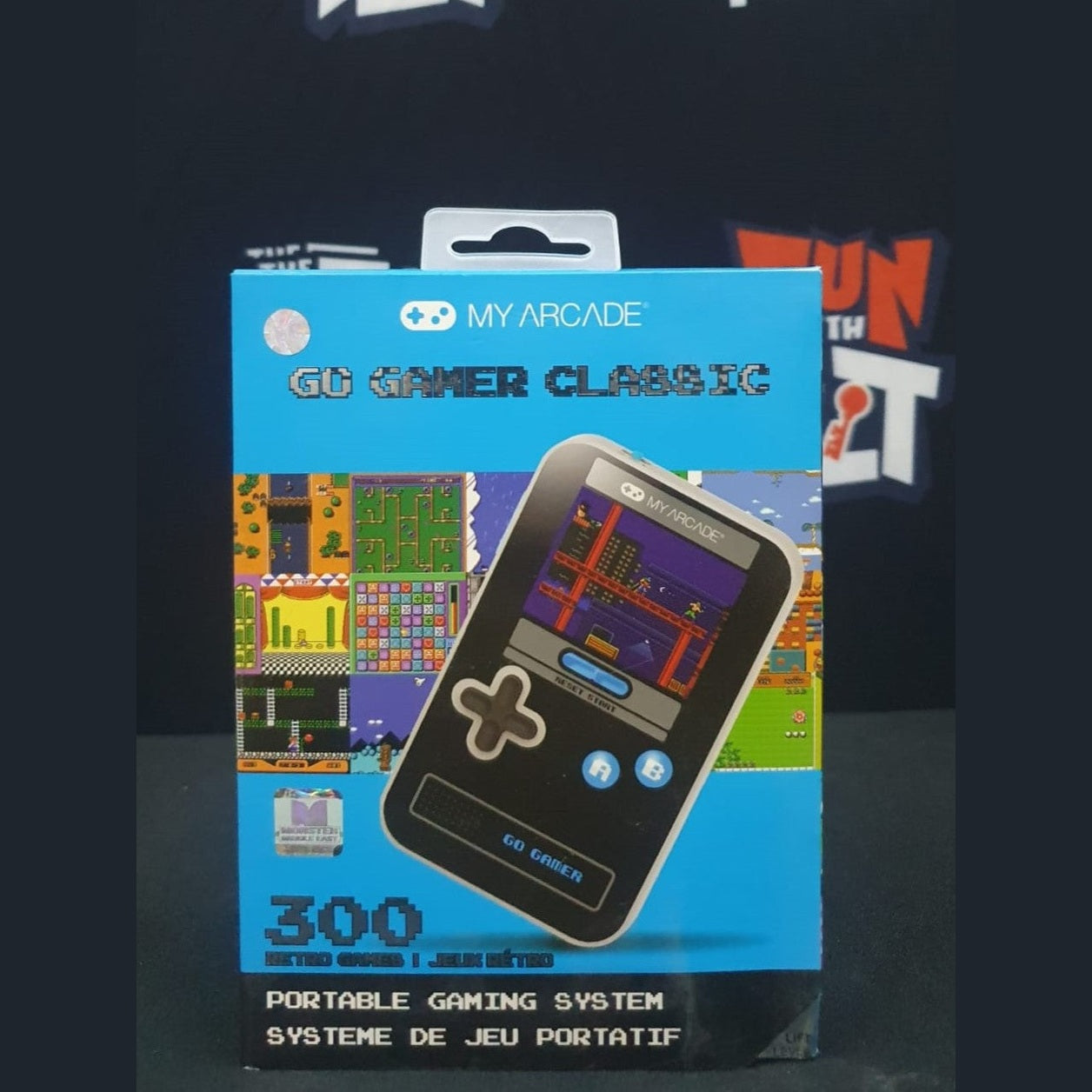 Go Gamer Classic 300 Games In 1 - Black, Gray & Blue [DAMAGED BOX] - Medaid International