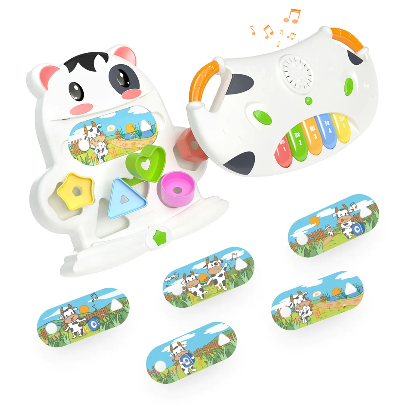 Tumama Kids - Cow Music Piano Shape - Sorting Toy