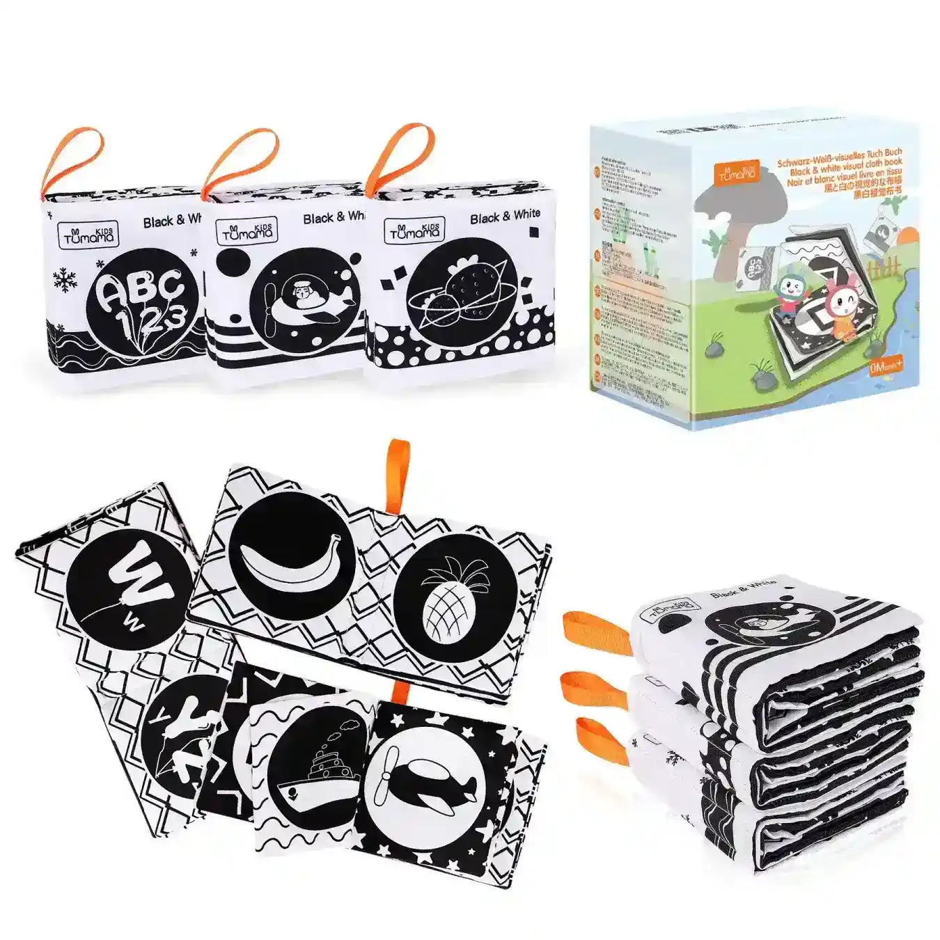 Tumama Kids - Closth Books Set - Black&White
