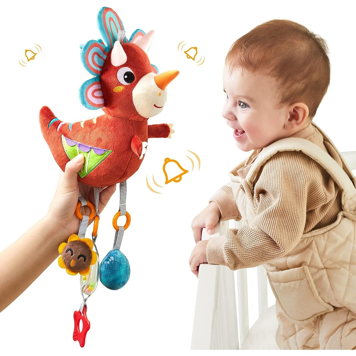 Tumama Kids - Dinosaur Hanging Rattle - Triceratops