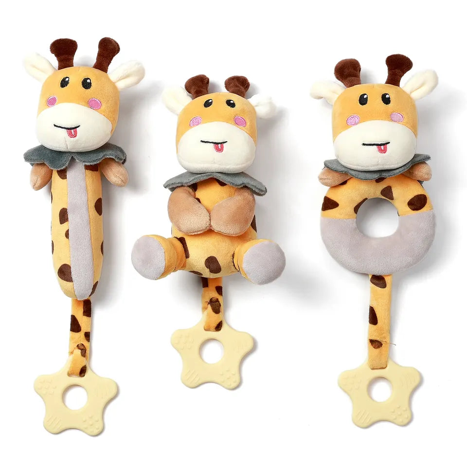 Tumama Kids - Soft Plush Giraffe - Rattle Set