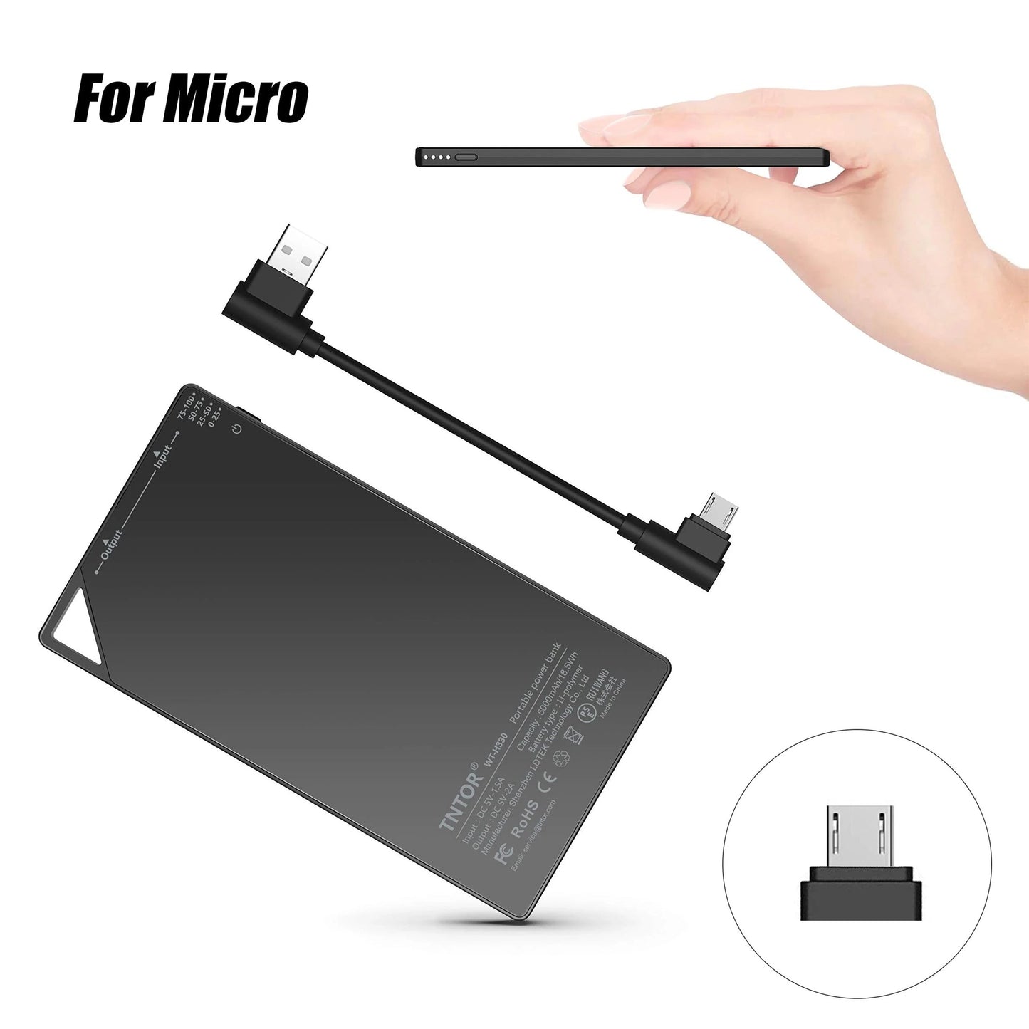 PowerCard V1 ultra slim Powerbank بطارية محمولة رفيعة جداً PowerCard V1