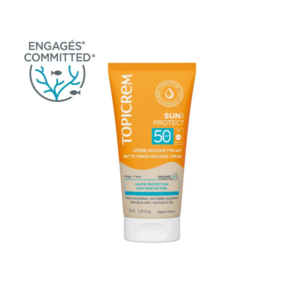Topicrem Sun protect matte finish mousse cream spf50+ - 50ml