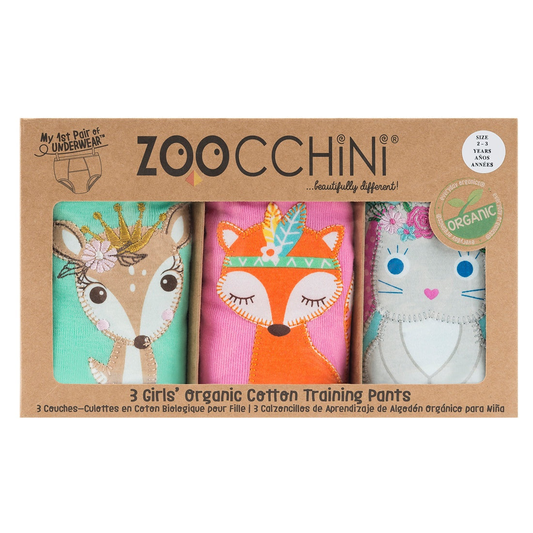 Zoocchini Toddler Organic Potty Training Pants (3-pk) - Woodland Princesses