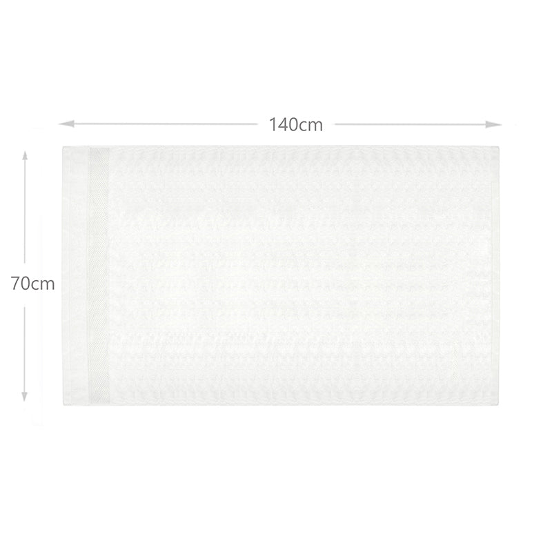 140 CM X 70 CM Thick 100 % Cotton Bath Towel Soft Quality Absorbent Towel for Daily Bathroom Use 1 Piece White - Image 3