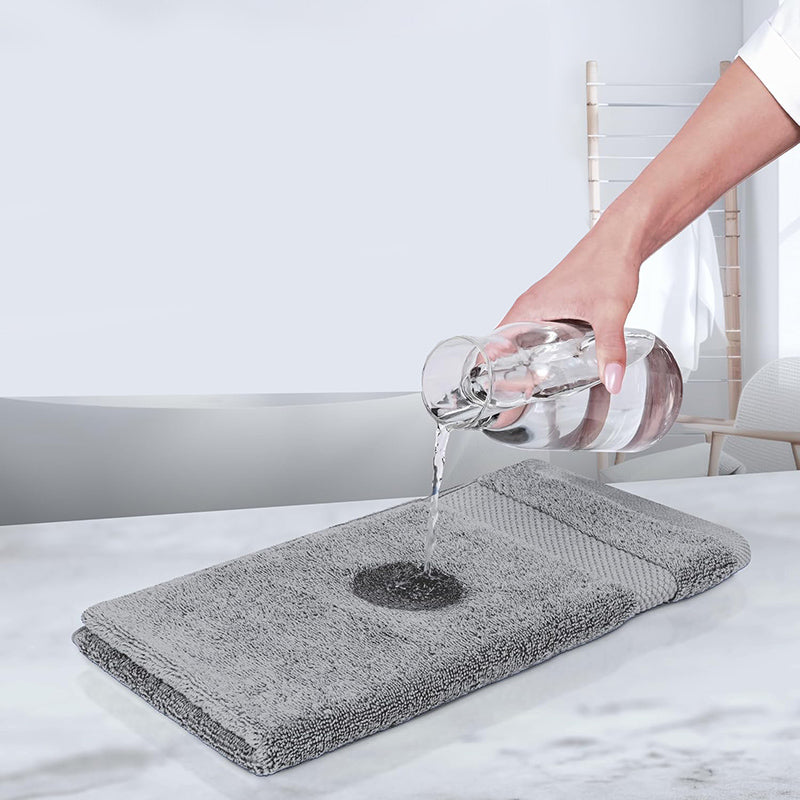 160 CM X 80 CM Thick 100 % Cotton Bath Towel Soft Quality Absorbent Oversized Towel for Household Use Beach and  Swimming Pool 1 Piece Gray - Image 2