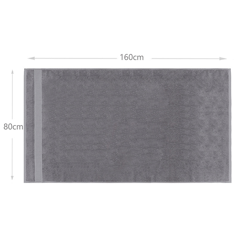 160 CM X 80 CM Thick 100 % Cotton Bath Towel Soft Quality Absorbent Oversized Towel for Household Use Beach and  Swimming Pool 1 Piece Gray - Image 3