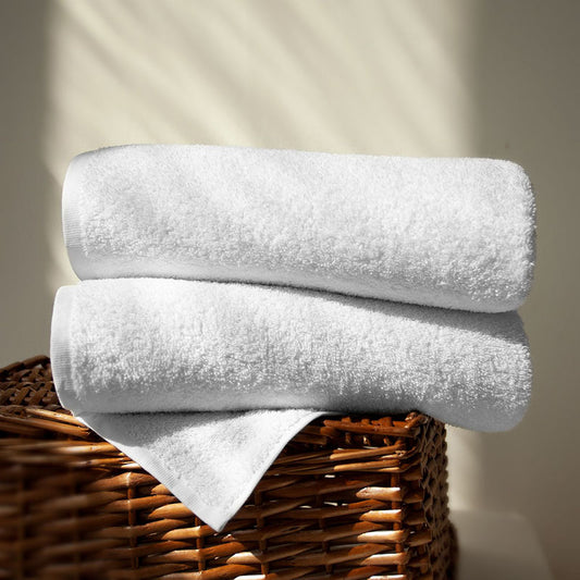160 CM X 80 CM Thick 100 % Cotton Bath Towel Soft Quality Absorbent Oversized Towel for Household Use Beach and Swimming Pool 1 Piece White - Image 1