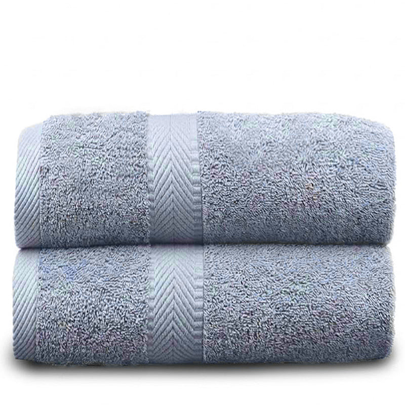 160 CM X 80 CM Thick 100 % Cotton Bath Towel Soft Quality Absorbent Oversized Towel for Household Use Beach and Swimming Pool 1 Piece Blue - Image 2
