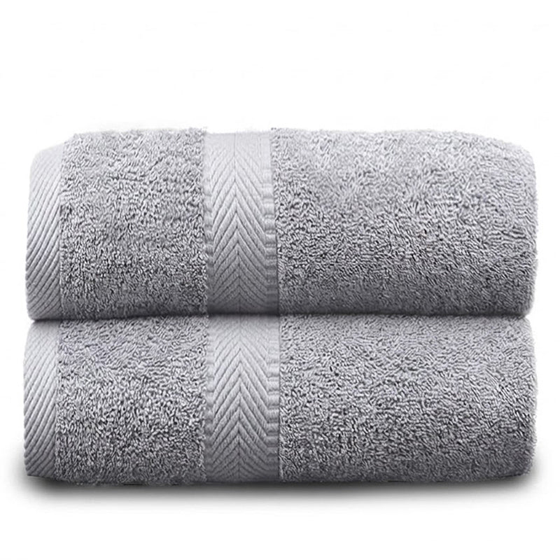 160 CM X 80 CM Thick 100 % Cotton Bath Towel Soft Quality Absorbent Oversized Towel for Household Use Beach and Swimming Pool 1 Piece Gray - Image 2