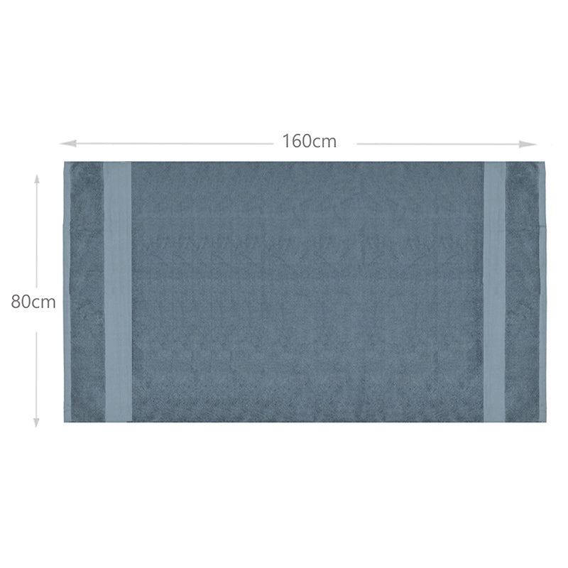 160 CM X 80 CM Thick 100 % Cotton Bath Towel Soft Quality Absorbent Oversized Towel for Household Use Beach and Swimming Pool 1 Piece Blue - Image 3