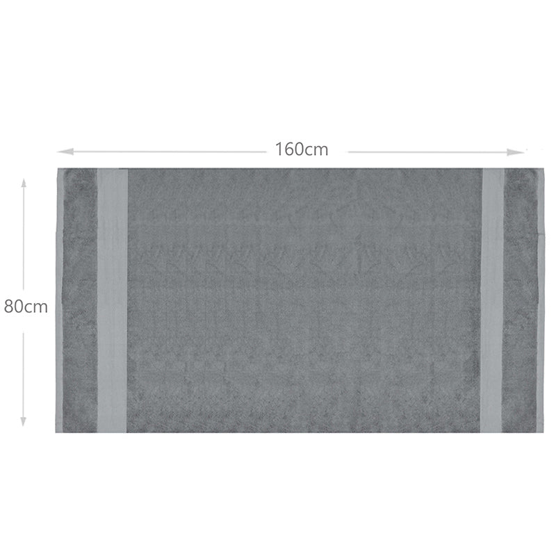 160 CM X 80 CM Thick 100 % Cotton Bath Towel Soft Quality Absorbent Oversized Towel for Household Use Beach and Swimming Pool 1 Piece Gray - Image 3