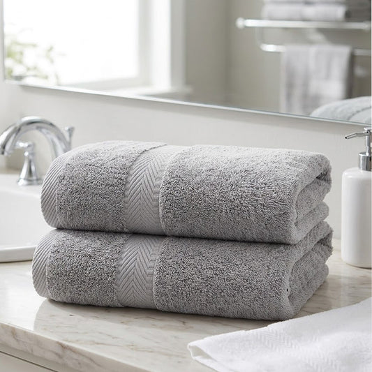 160 CM X 80 CM Thick 100 % Cotton Bath Towel Soft Quality Absorbent Oversized Towel for Household Use Beach and Swimming Pool 1 Piece Gray - Image 1