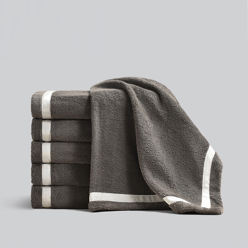 73 CM X 44 CM Thick 100 % Cotton Hand Towel Soft Quality Absorbent Towel for Daily Bathroom and Kitchen Use 1 Piece Gray - Image 1