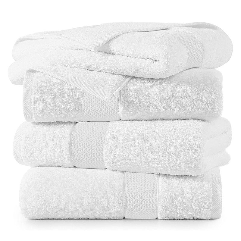 100 CM x 50 CM Thick 100 % Cotton Hand Towel Soft Quality Absorbent Towel for Daily Bathroom and Kitchen Use 1 Piece White - Image 1