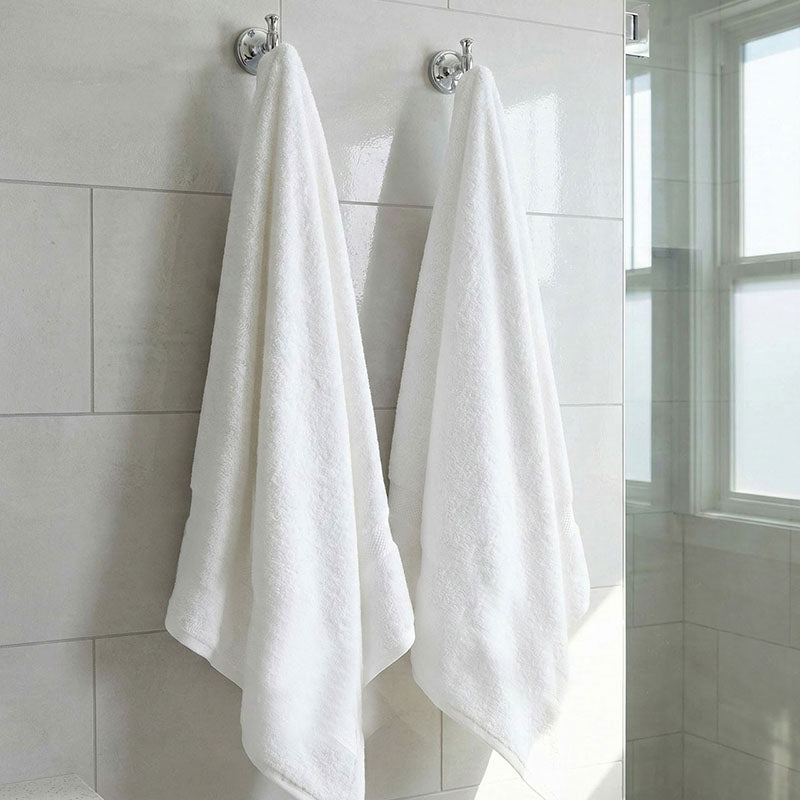 160 CM X 80 CM Thick 100 % Cotton Bath Towel Soft Quality Absorbent Oversized Towel for Household Use Beach and  Swimming Pool 1 Piece White - Image 4