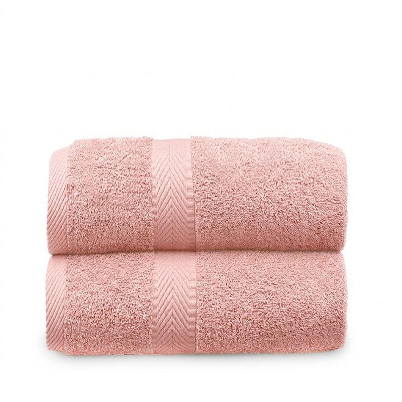 140 CM X 70 CM Thick 100 % Cotton Bath Towel Soft Quality Absorbent Towel for Daily Bathroom Use 1 Piece Pink - Image 1
