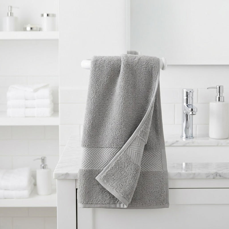 72 CM X 34 CM Thick 100 % Cotton Hand Towel Soft Quality Absorbent Towel for Daily Bathroom and Kitchen Use 1 Piece Gray - Image 2