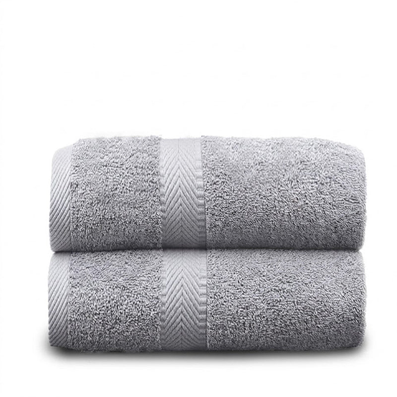 140 CM X 70 CM Thick 100 % Cotton Bath Towel Soft Quality Absorbent Towel for Daily Bathroom Use 1 Piece Gray - Image 1
