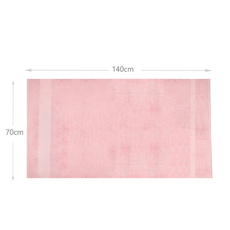 140 CM X 70 CM Thick 100 % Cotton Bath Towel Soft Quality Absorbent Towel for Daily Bathroom Use 1 Piece Pink - Image 3