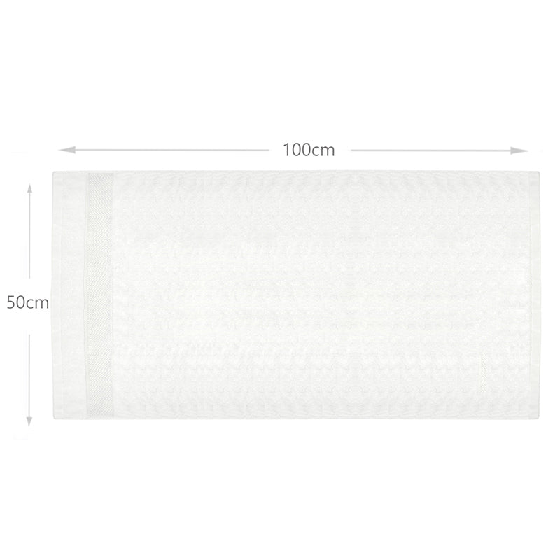 100 CM x 50 CM Thick 100 % Cotton Hand Towel Soft Quality Absorbent Towel for Daily Bathroom and Kitchen Use 1 Piece White - Image 3
