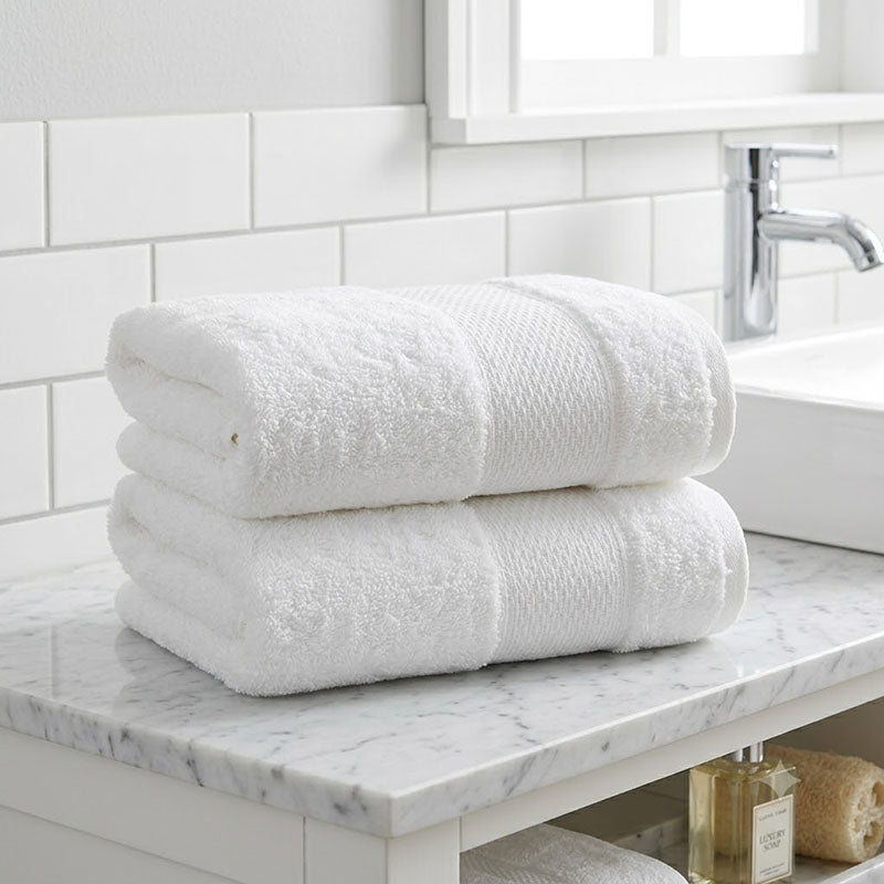 140 CM X 70 CM Thick 100 % Cotton Bath Towel Soft Quality Absorbent Towel for Daily Bathroom Use 1 Piece White - Image 1