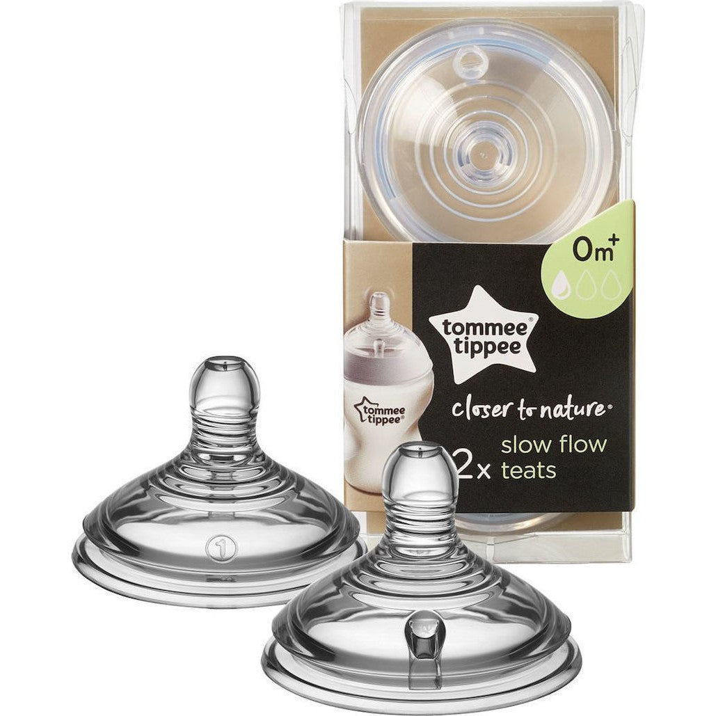 Tommee Tippee Slow Flow Teats 2pcs 0M+ Silicone