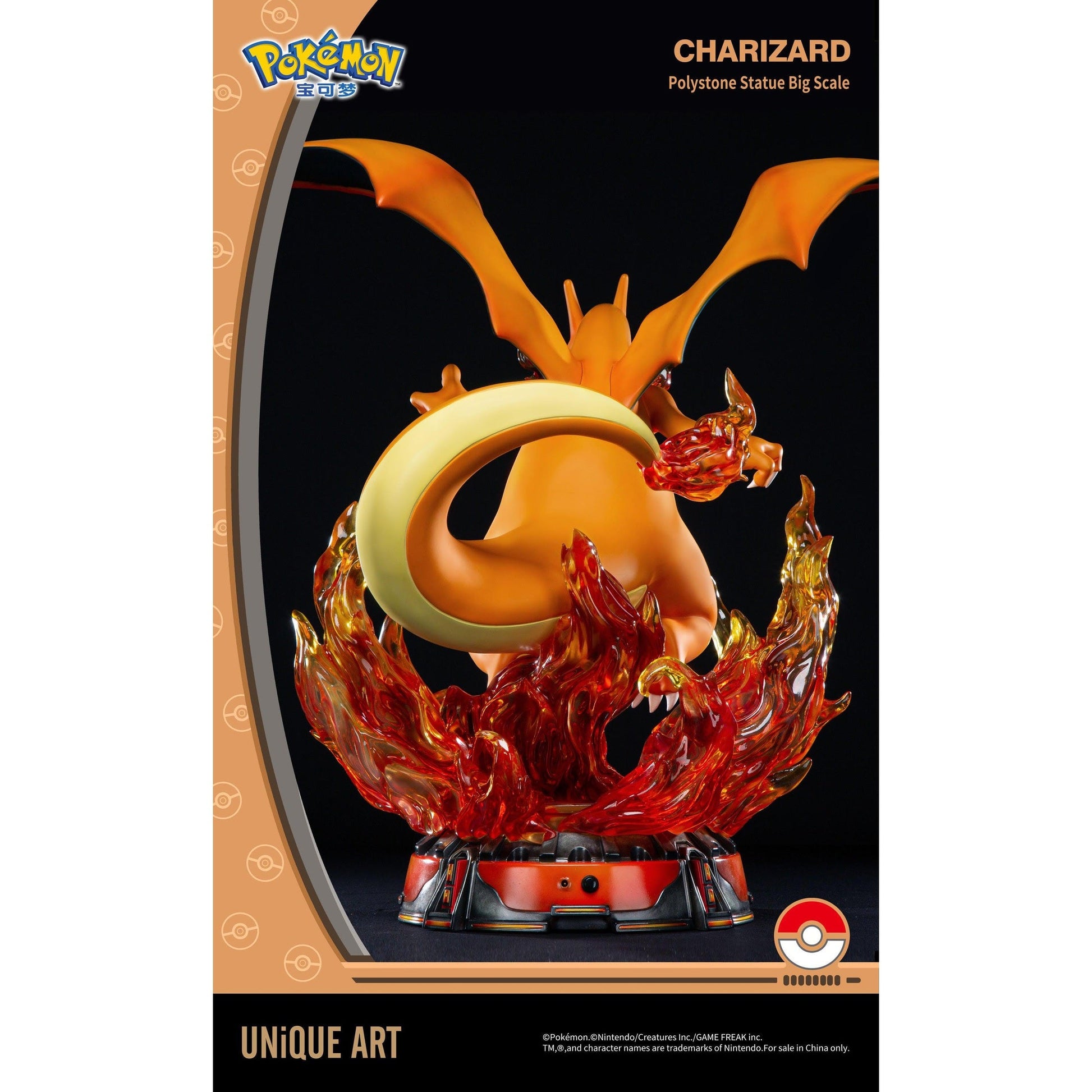 Pokemon CHARIZARD BIG SCALE STATUE By UNiQUE ART - Medaid International