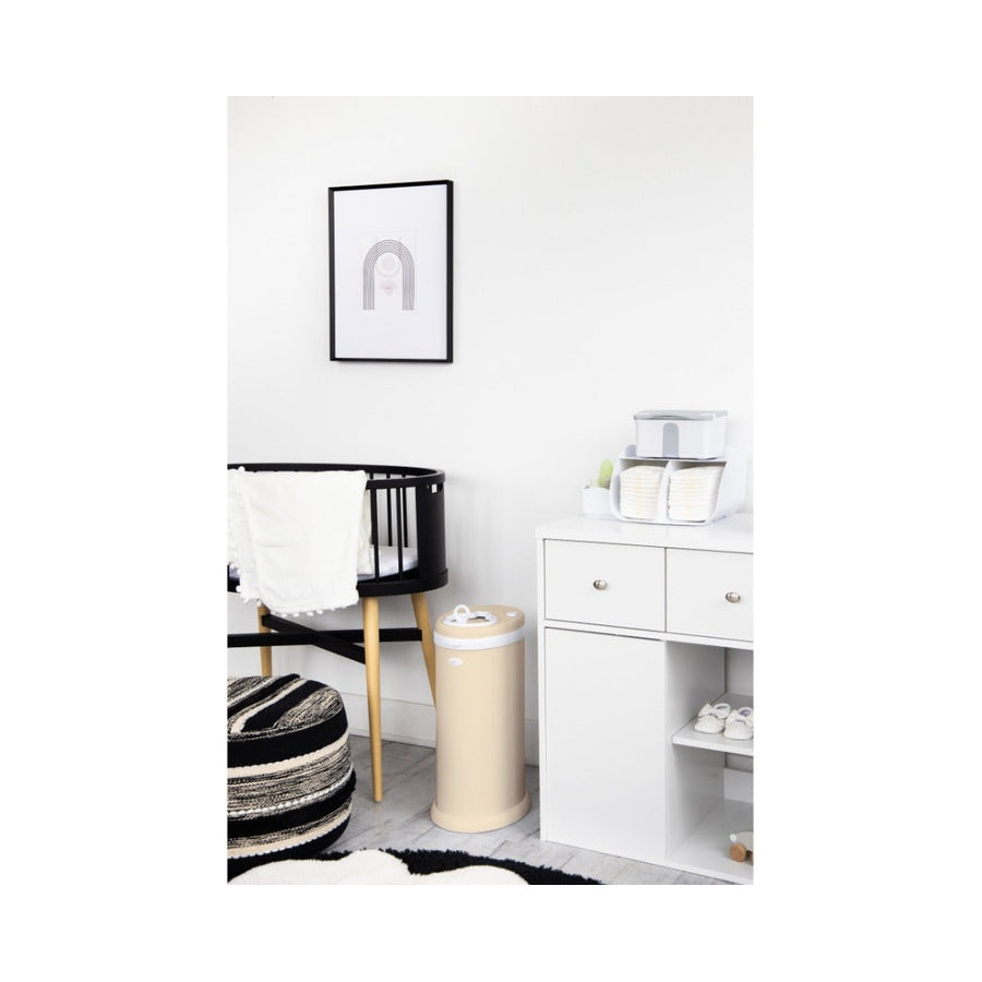 Ubbi Stainless Steel Diaper Pail Oat Milk