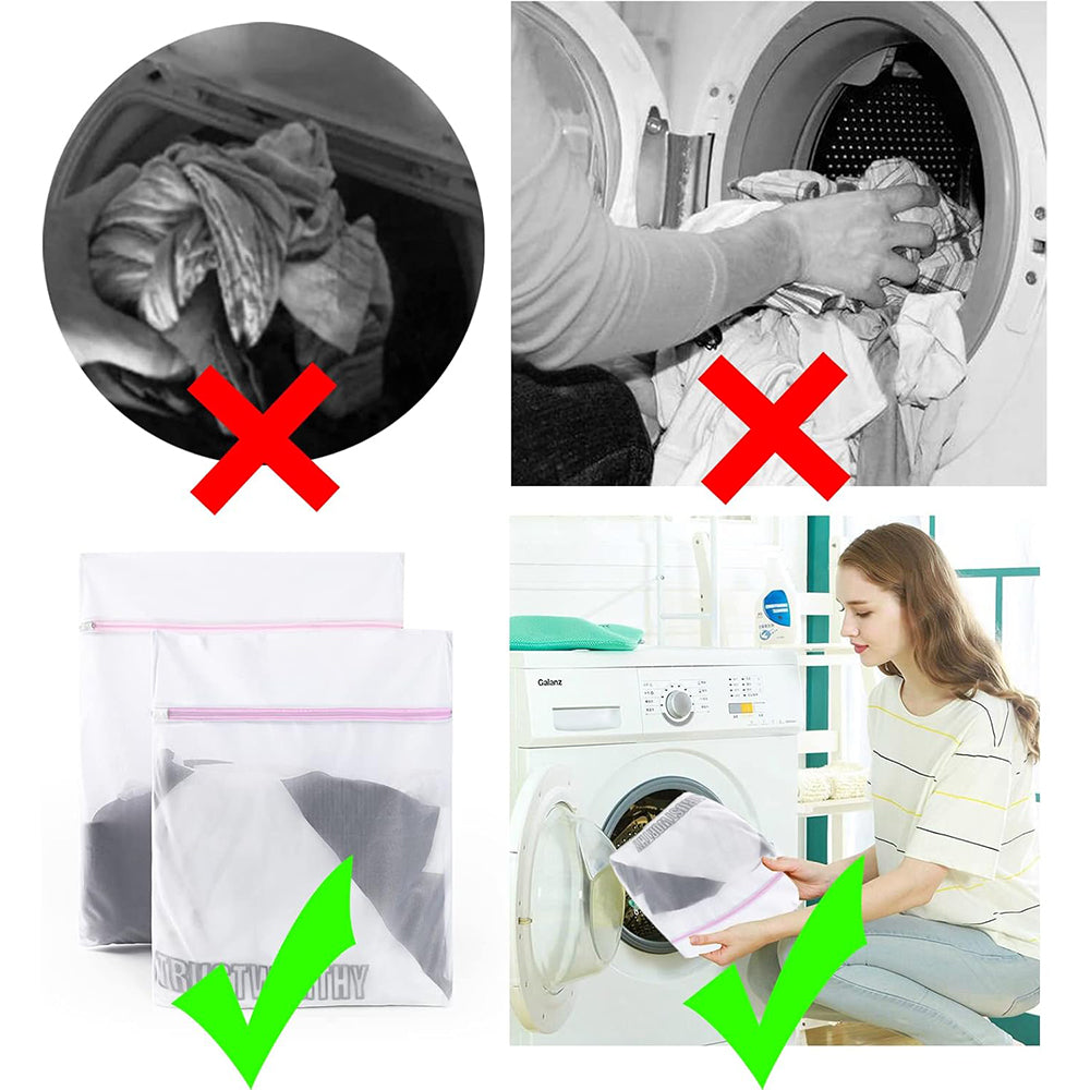 (net) Laundry Bags Premium Durable White Zippered Polyester