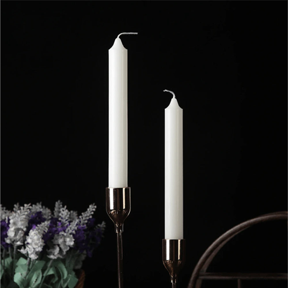 (NET) Set of 4 White Candles 25cm (4pcs)