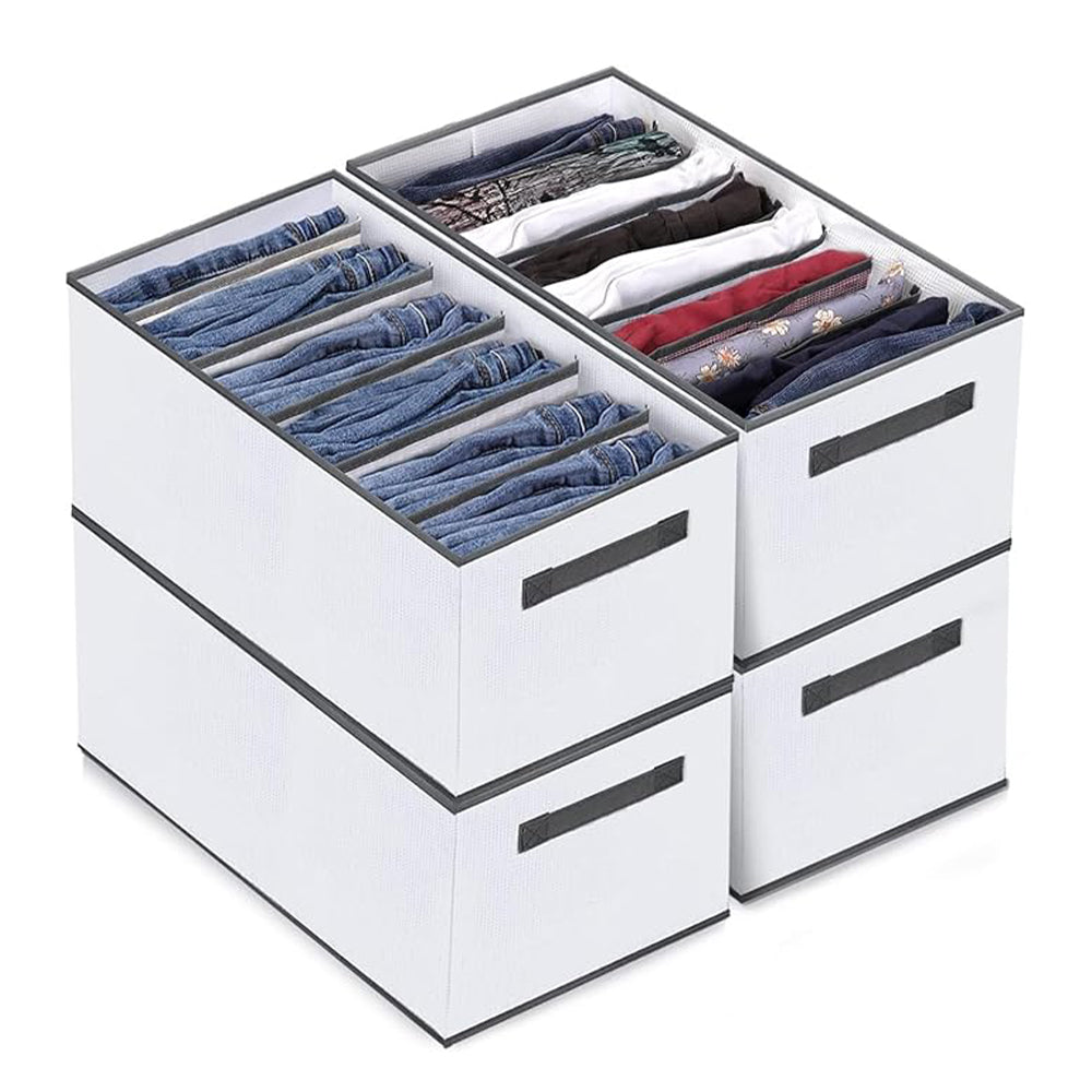 (net) Clothes Organizer 5 Divisions With Handle