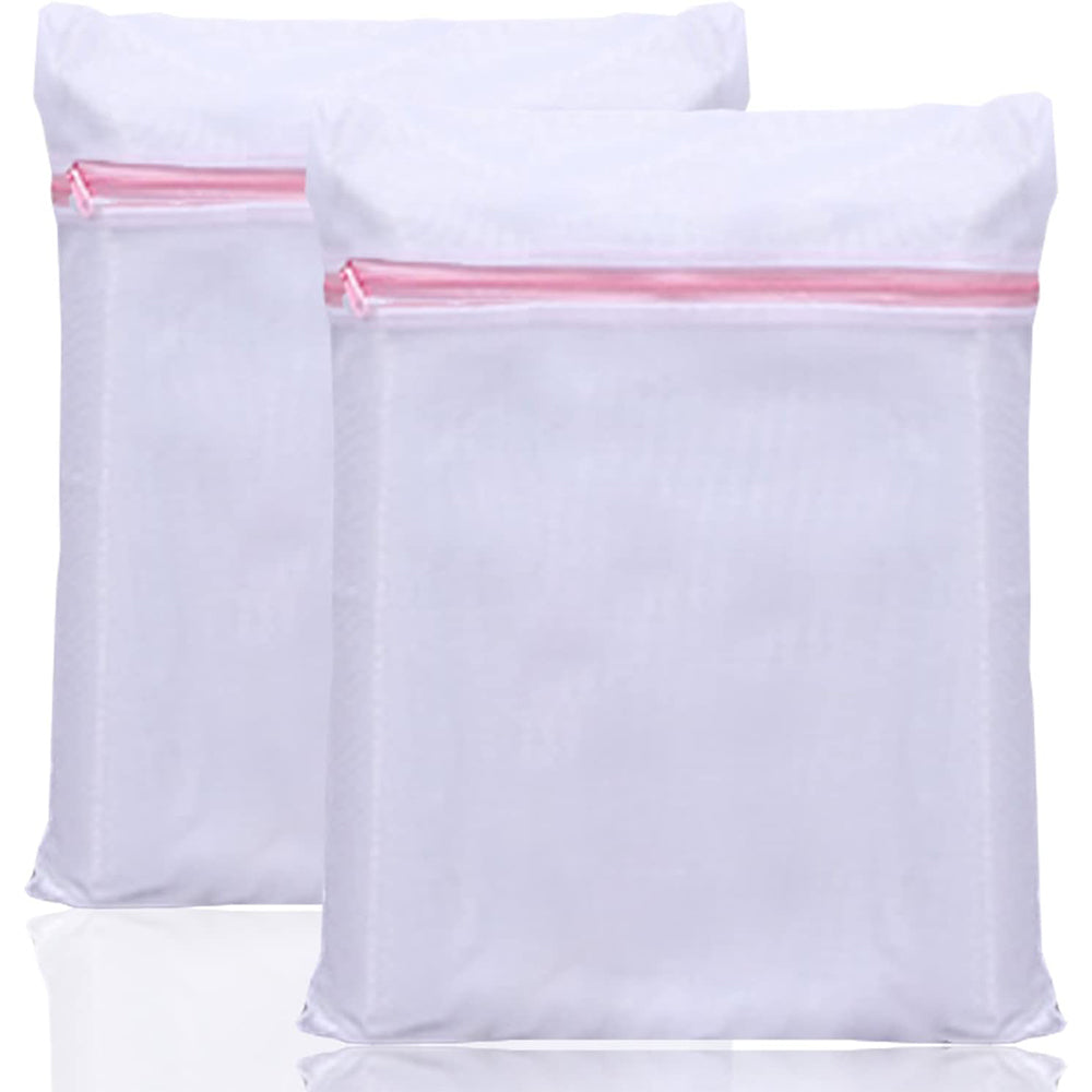 (net) Laundry Bags Premium Durable White Zippered Polyester