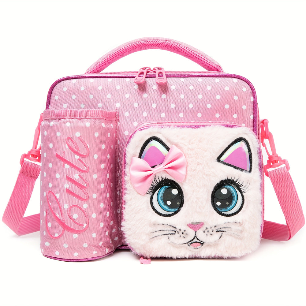 (NET) Cat Shaped Lunch Bag With Bottle Holder Crossbody Lunch Box With 3 Compartments Lebanon