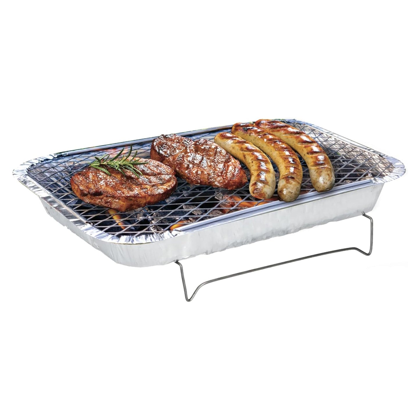 RESCH Portable Charcoal Disposable Grill with Charcoal & Grate
