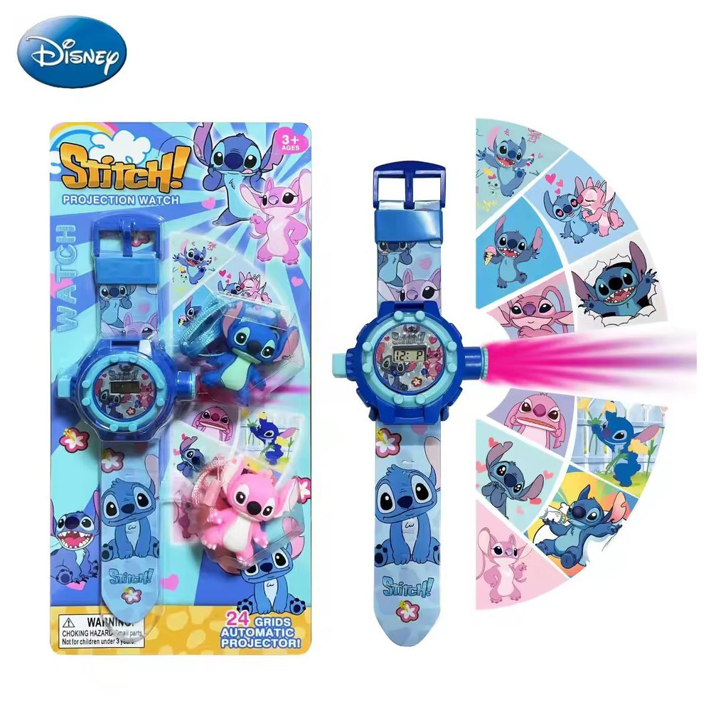 Stitch Children's Projection Watch Cartoon With 2 Keychains Lebanon