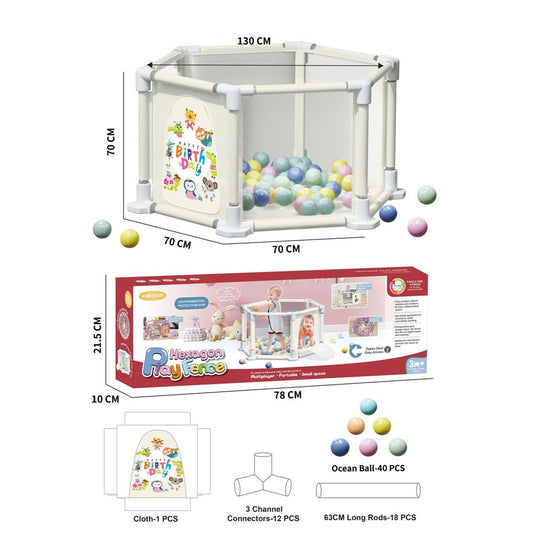(Net) Hexagon Play Fence With 40 Ocean Balls Lebanon