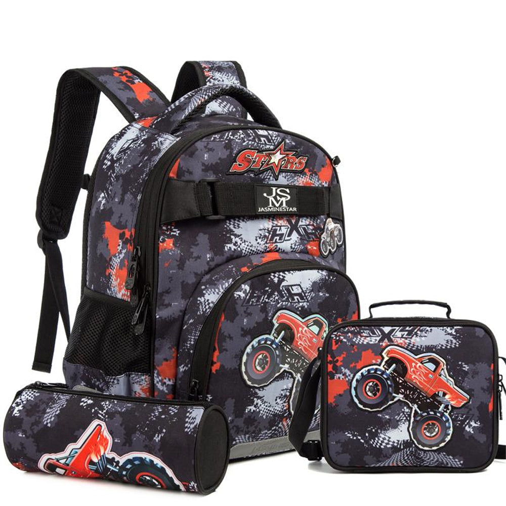 (NET) Car School Bag With Lunch Bag And Pencil Case Set Of 3 Pcs Lebanon
