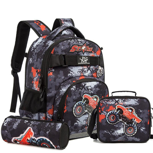 (NET) Car School Bag With Lunch Bag And Pencil Case Set Of 3 Pcs Lebanon