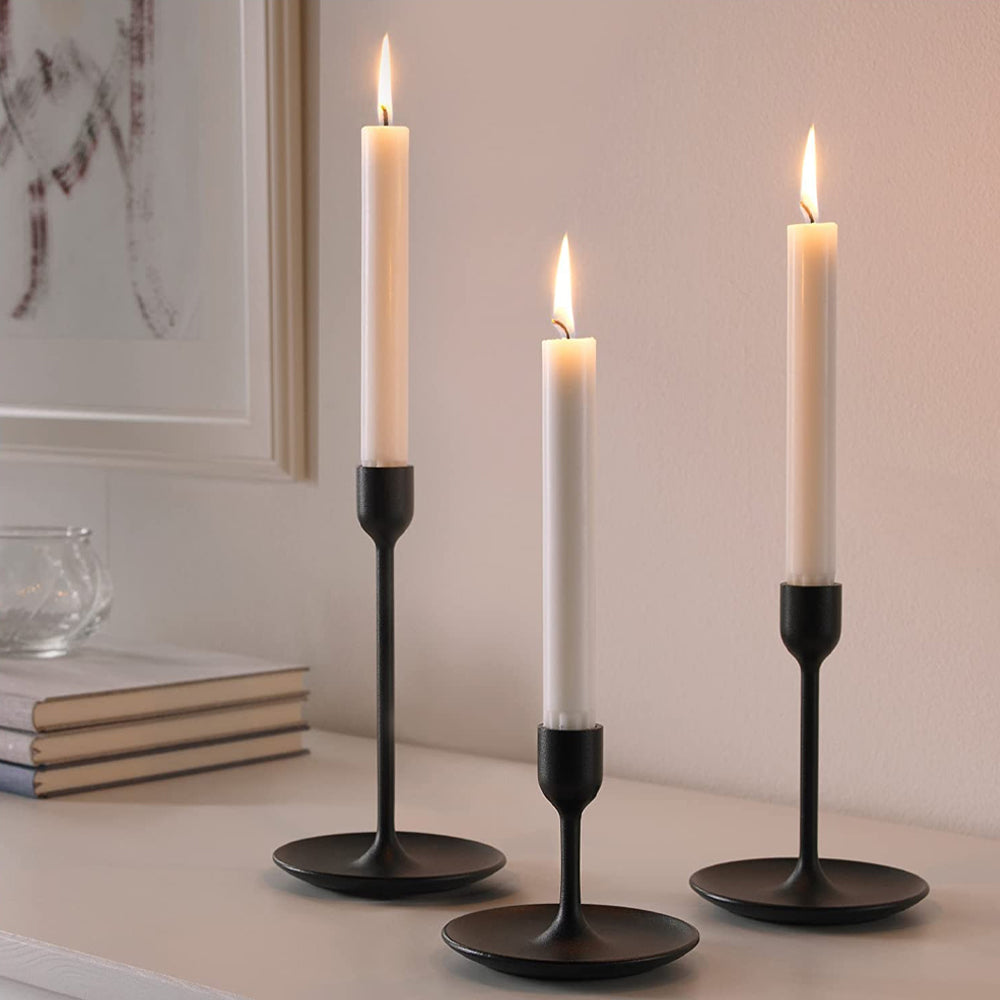 (NET) Set of 4 White Candles 25cm (4pcs)